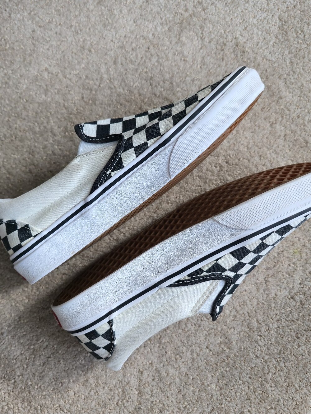 VANS Checkerboard Women's Size 9 Men's Sz 7.5 Slip-On Skate Shoe White Black - Picture 8 of 9